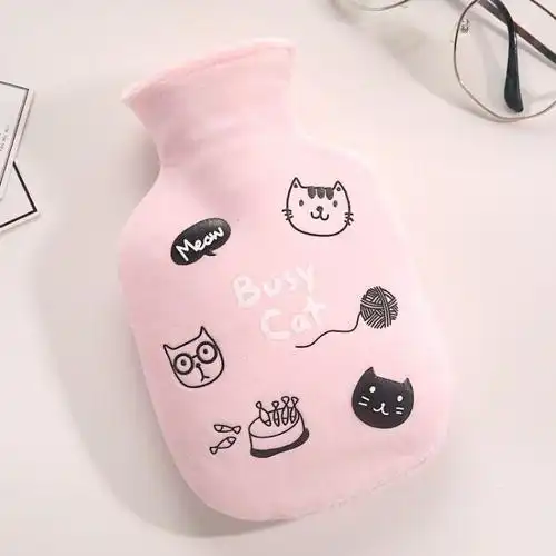 嘉若彤 新款卡通注水热水袋 冬季保暖布套充水热水袋便携式冲水暖手宝