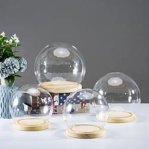 永生装饰玻璃罩防尘工艺品粘土干花摆件摆件