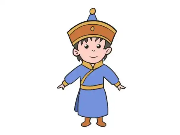 蒙古族服饰幼儿园简笔画