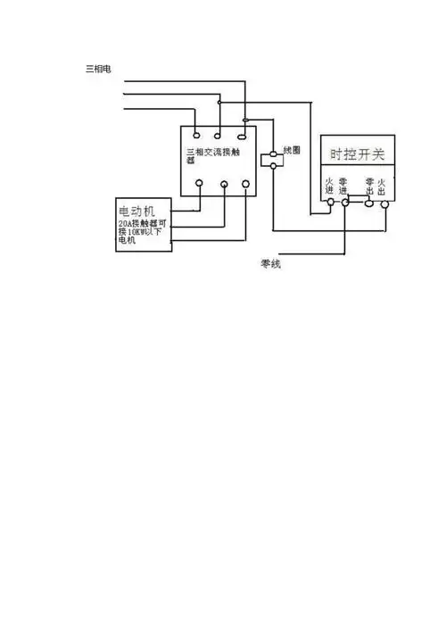 三相交流接触器与时控开关接线图