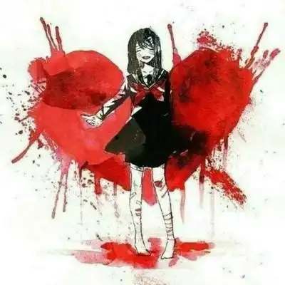 伤感惊悚血腥女生头像二次元血瞳病娇重口味女生头像