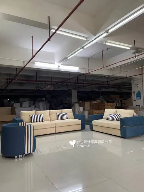 佛山家具源头工厂车间实拍fendi兰伯特沙发