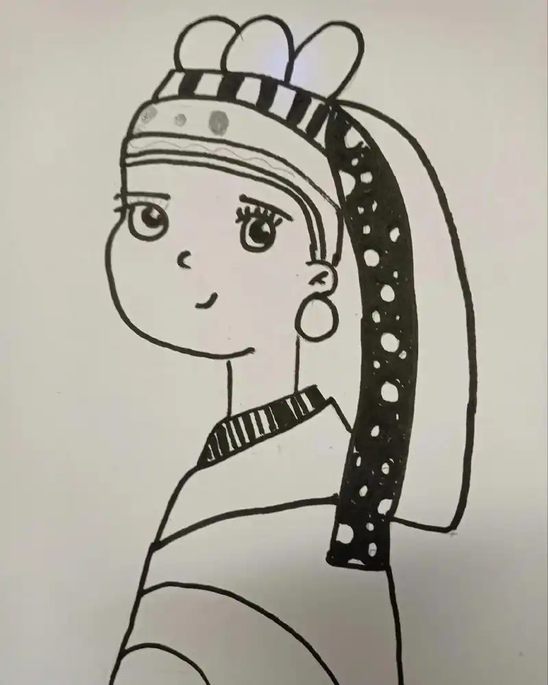 q版珍珠少女#一起学画画 #画画使我快乐 #手绘 #画画练习 - 抖音