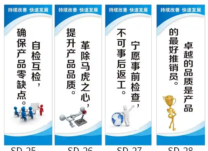 企业质量管理挂图贴图海报厂规励志标语牌标识标牌定制定做 套餐七