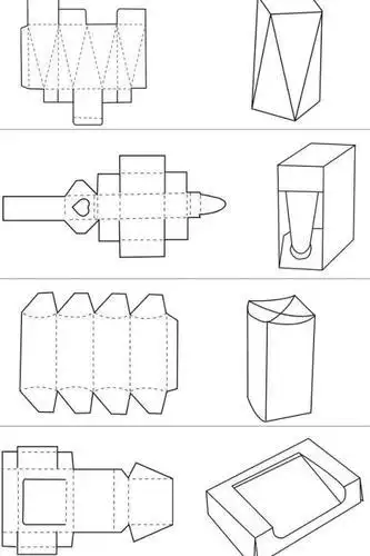 精美盒子展开图简笔画