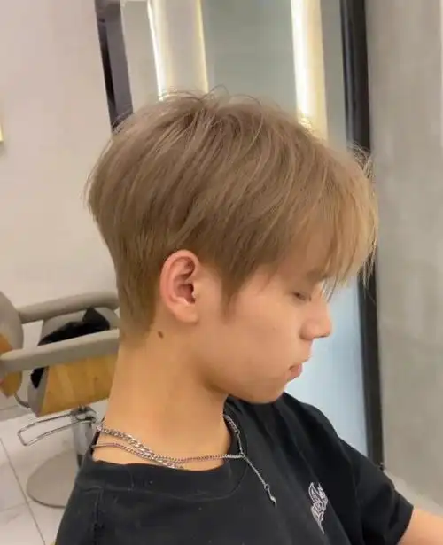 男士发型韩式微分奶茶色