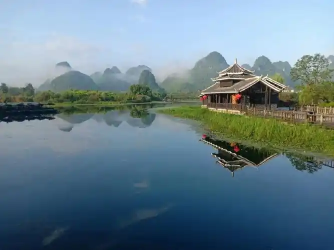 雨后初晴的桂林阳朔世外桃源