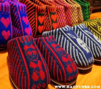 儿童毛线编织棉鞋花样图案大全图片编织方法