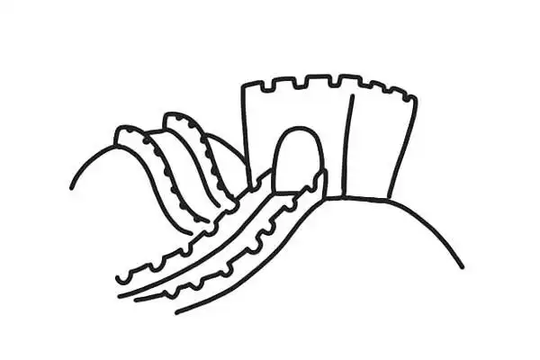 中国著名古建筑万里长城简笔画教程步骤图片大全,图片,简笔画-学笔画