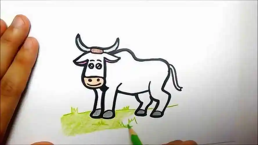 亲子益智彩绘太奇妙了数字4画出一只可爱的小牛牛