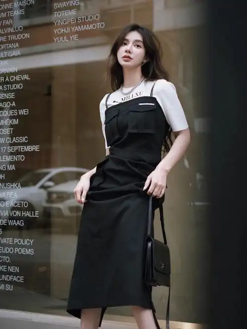 milixu无法抗拒的黑色甜御风吊带裙