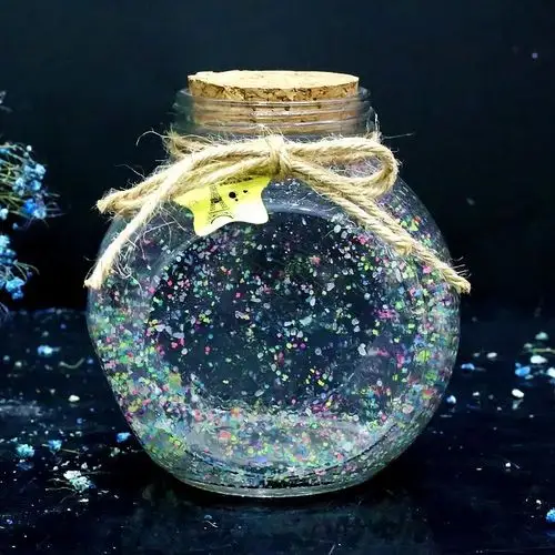夜光许愿瓶星星520玻璃 心形_玻璃空瓶子爱心形幸运星许愿装星星的
