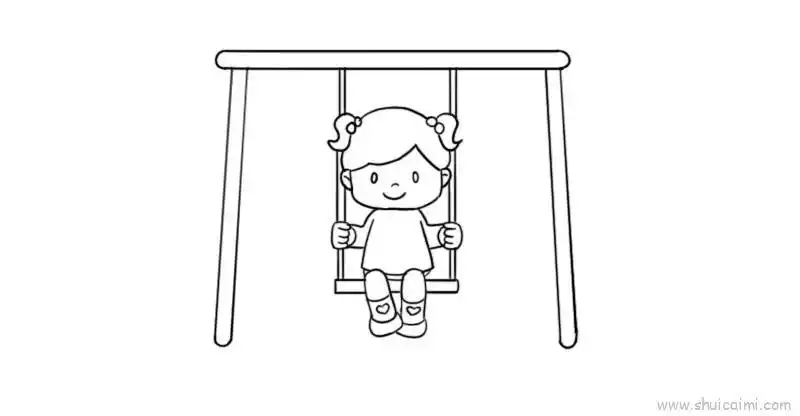 荡秋千儿童画怎么画 荡秋千简笔画好看