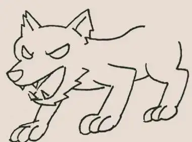 大灰狼正面简笔画 - 简单简笔画