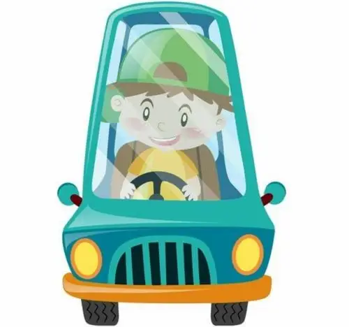 小小驾驶员开着小汽车准备出发啦!