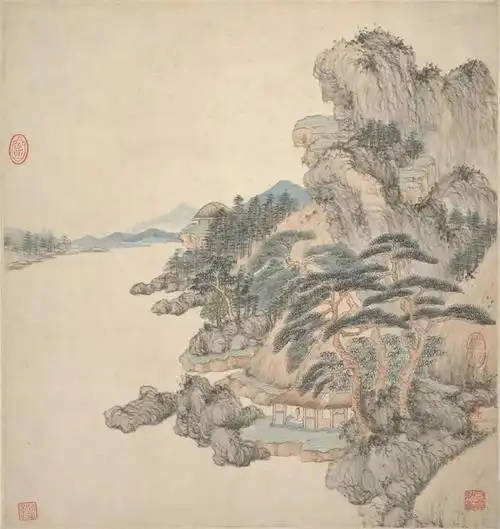 清初四王之一王鉴 山水画《湘碧居士仿古册》