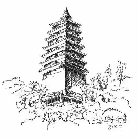 简笔画扬州白塔简笔画白塔五年级简笔画颐和园的简笔画儿童画藏寨碉楼