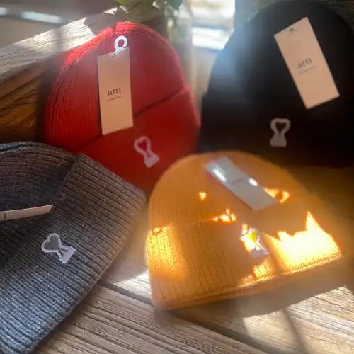 李泰容同款法国潮牌ami帽子字母爱心羊毛毛线帽子