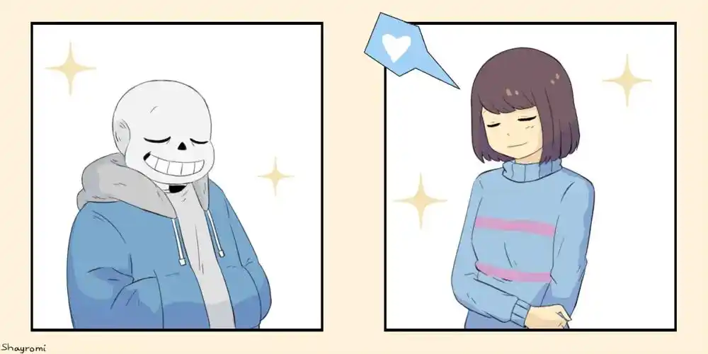 不同au的sf#插画分享 #frisk #sansxfris - 抖音