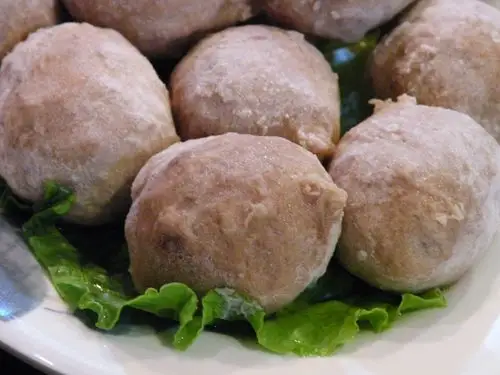 还是很冰冻的包心牛肉丸