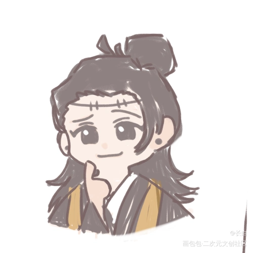 咒术回战夏油杰平涂q版同人绘画作品