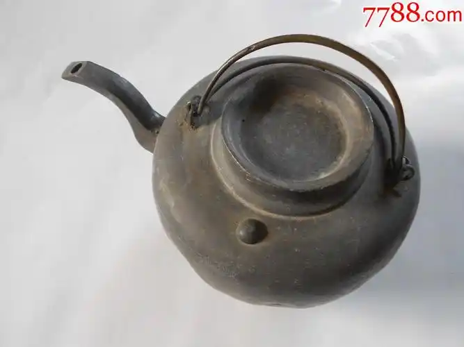 民国铜提梁锡壶