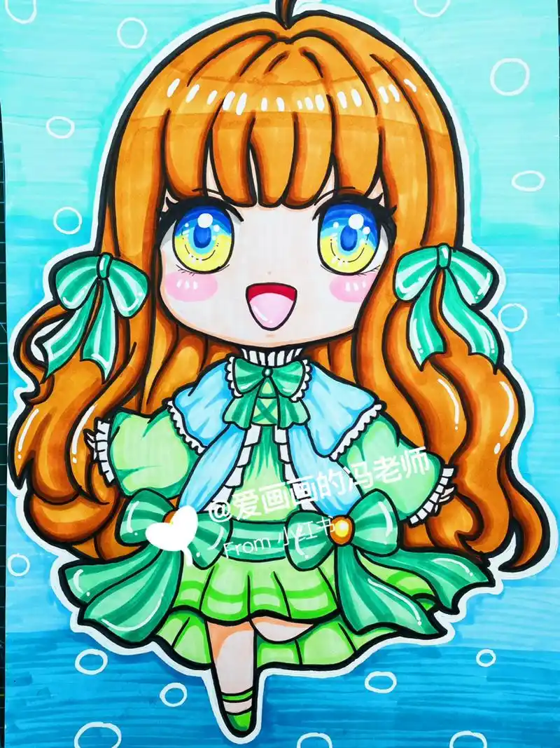 动漫女孩 马克笔动漫人物,动漫女孩,q版动漫人物,可爱女孩,动漫穿搭