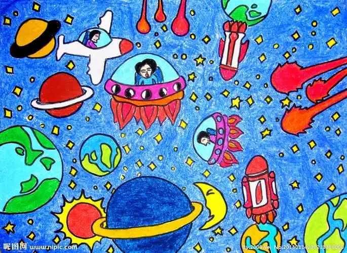 儿童画)关于宇宙的简笔画图片大全(宇宙的秘密简笔画图片大全)宇宙太