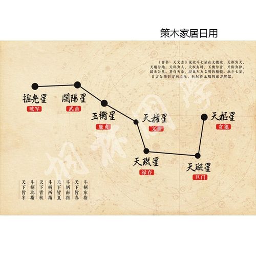 北斗七星图 北极星 星象图客厅玄关现代装饰画383 颜色1 40*60cm 无