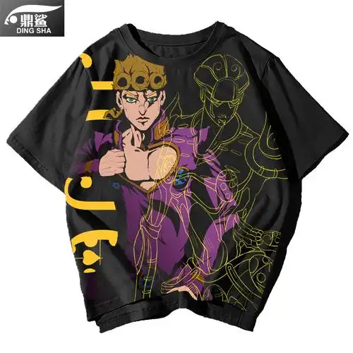 jojo的奇妙冒险空条承太郎吊爷冰丝短袖t恤衫男女半袖体恤上衣服