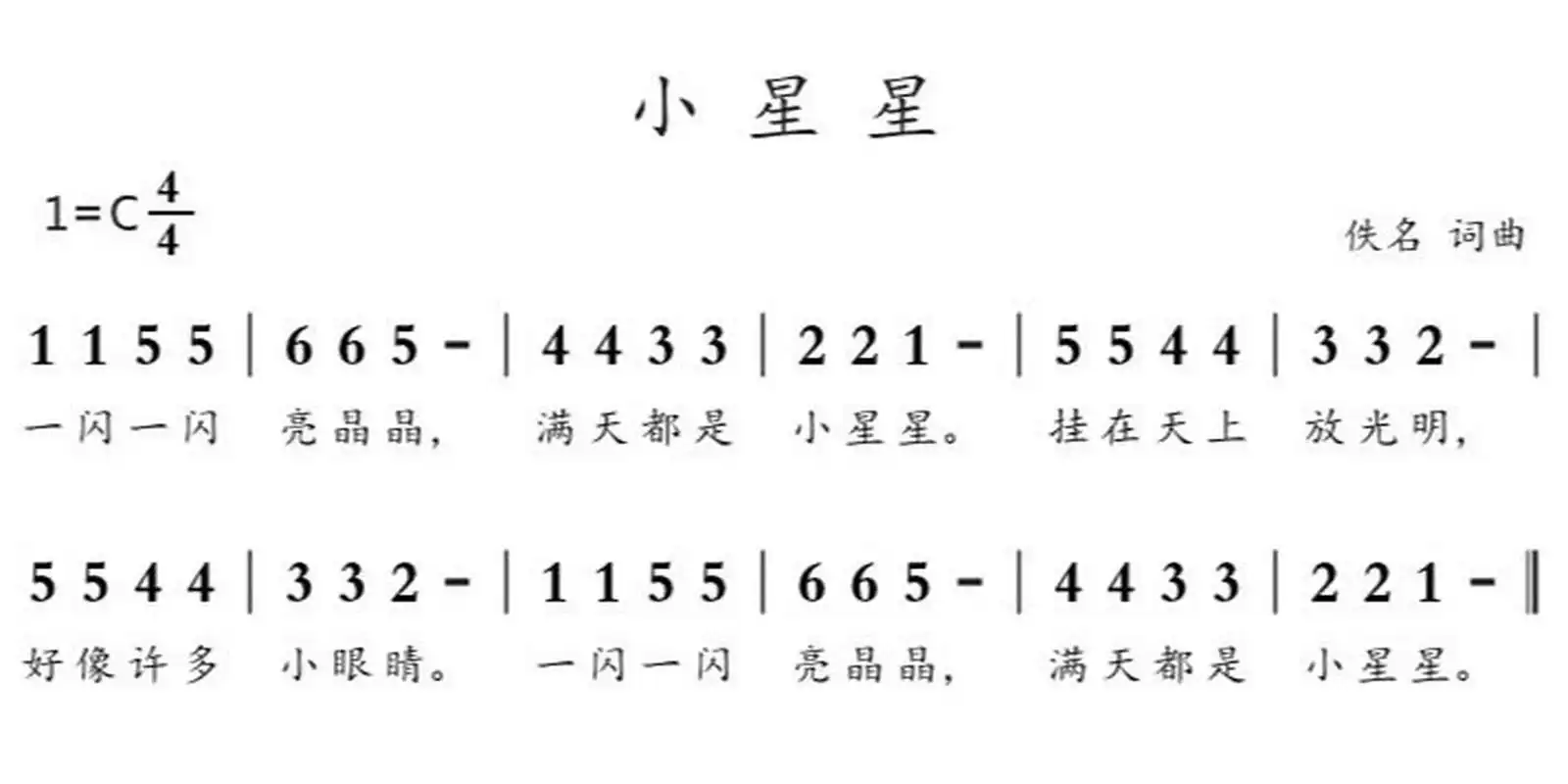 《小星星》#弹唱#简谱 五线谱 简谱唱熟后,标注指法(怎么手顺怎么来)
