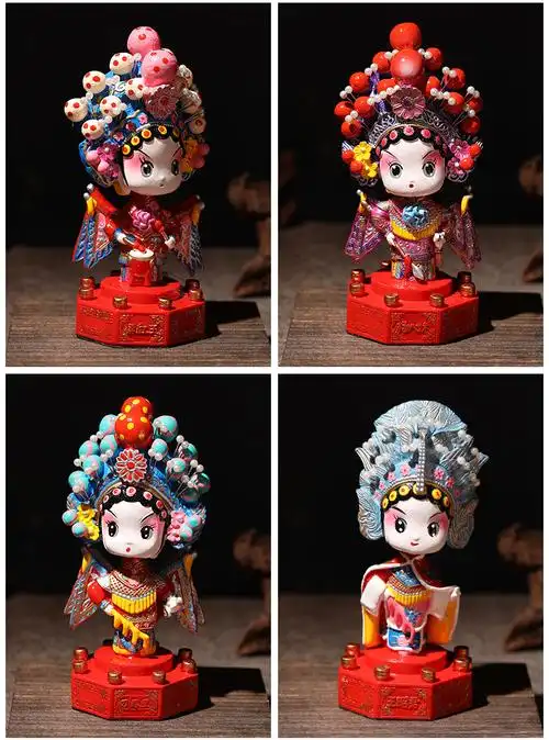 京剧脸谱泥塑摇头娃娃泥人张天津汽车摆件北京特色礼品故宫纪念品樊