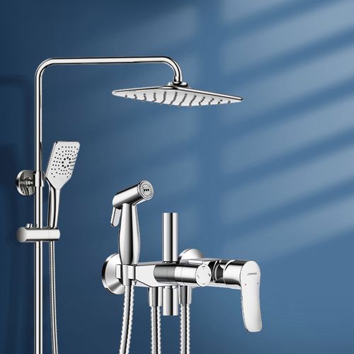 九牧(jomoo)淋浴花洒套装卫浴自动除垢喷头可升降淋浴器全铜龙头空气