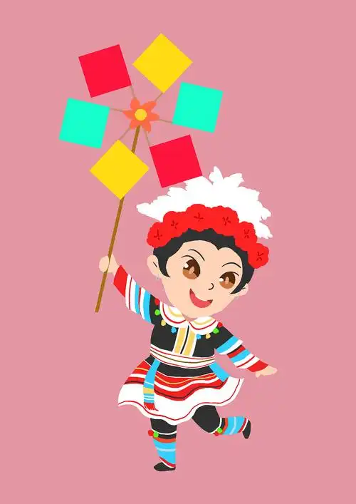 瑶族q版插画
