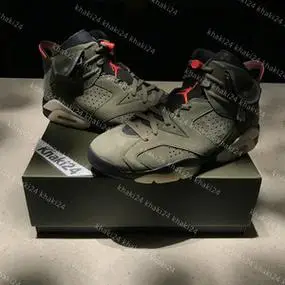 khaki24 air jordan 6 aj6 橄榄绿ts联名男女高帮球鞋 cn1084-200