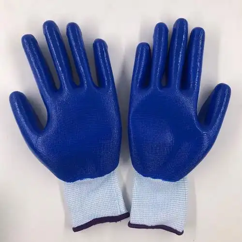 n518 13针丁腈胶乳浸渍手套 工作采摘放油耐磨劳动防护