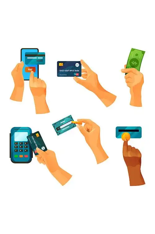 付款方式pos机刷卡电子付款矢量元素