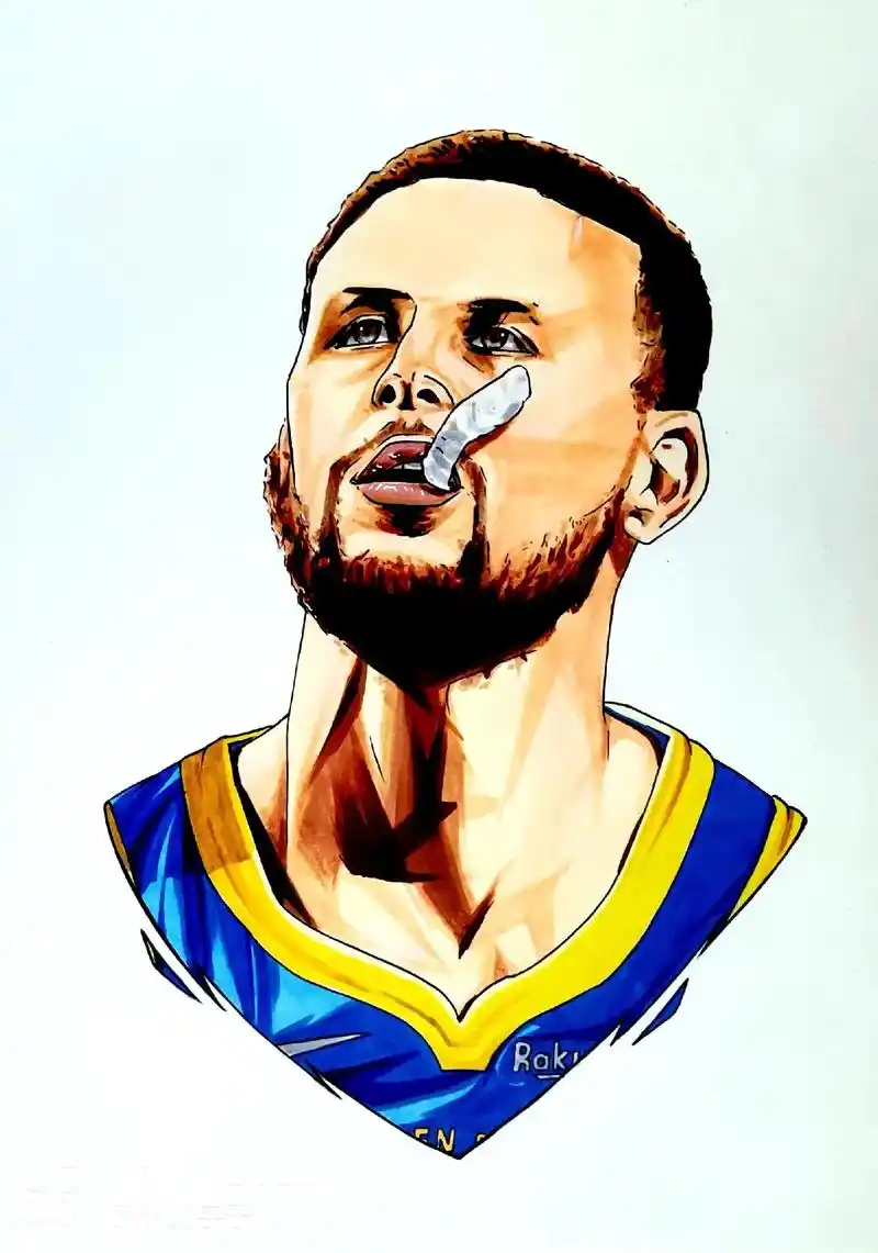 nba #手绘 #库里  - 抖音