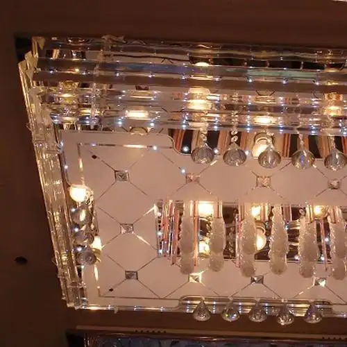 【厂家直销卧室led水晶灯客厅灯长方形平板低压灯饰灯具2075