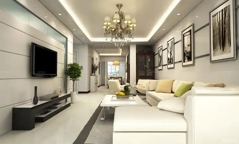 简约长方形客厅装修效果图片