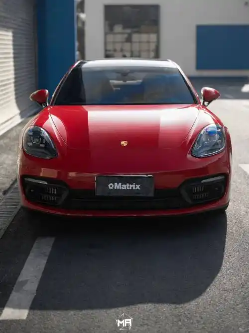 保时捷panamera矩阵改色膜胭脂红,气势如红,红运启年_matrix_平安