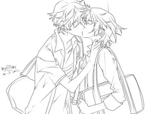 求耽美kiss图线稿