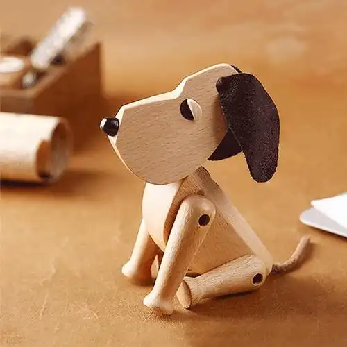 北欧风格 木狗丹麦摆件 木偶摆件 木质家居 创意生日礼物