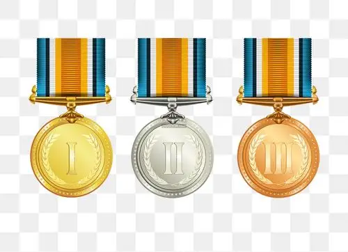 象征着前三名的金银铜奖牌免抠png素材 - 免抠png素材