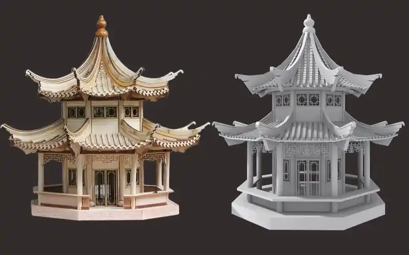【3dmax场景建模】古风亭子建模全过程,中式结构建筑建模教程