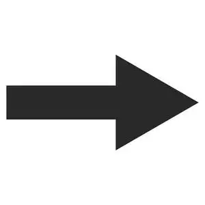 平钴颜色图标箭头右平面矢量图标在透明背景上隔离的向右箭头矢量图标