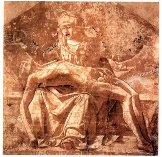 埃尔科莱德罗贝蒂《圣母怜子》素描作品高清大图