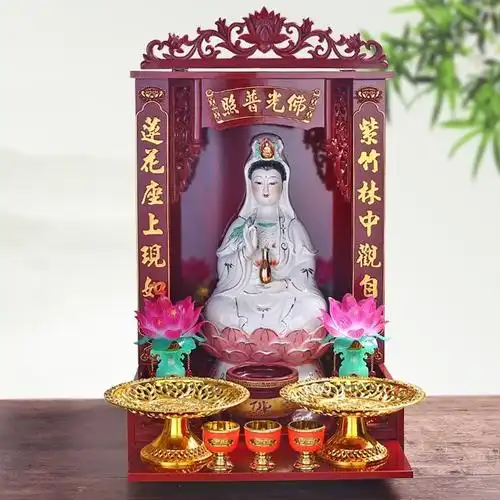 【白衣观音菩萨】用具供台神堂观音台用品白衣菩萨简易挂墙普照祭祀观