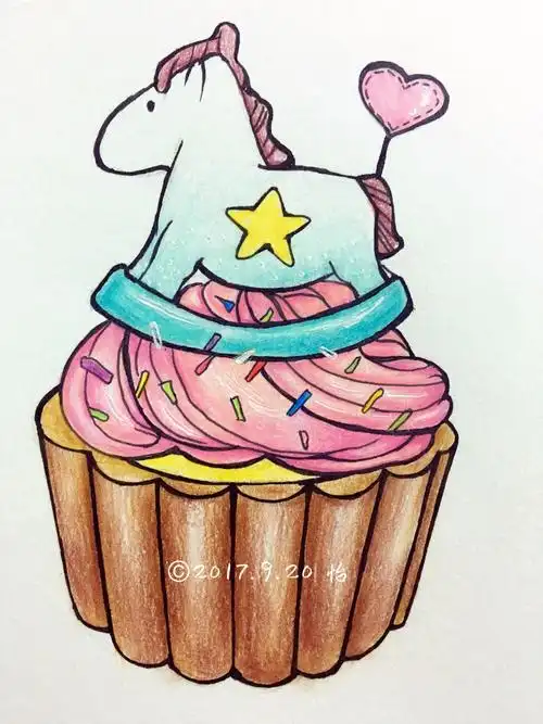 彩铅手绘小蛋糕详细步骤