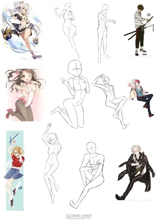 日系人体比例练习动漫人物入门训练